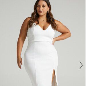 NWT Showpo "Big Ideas" White Midi Dress